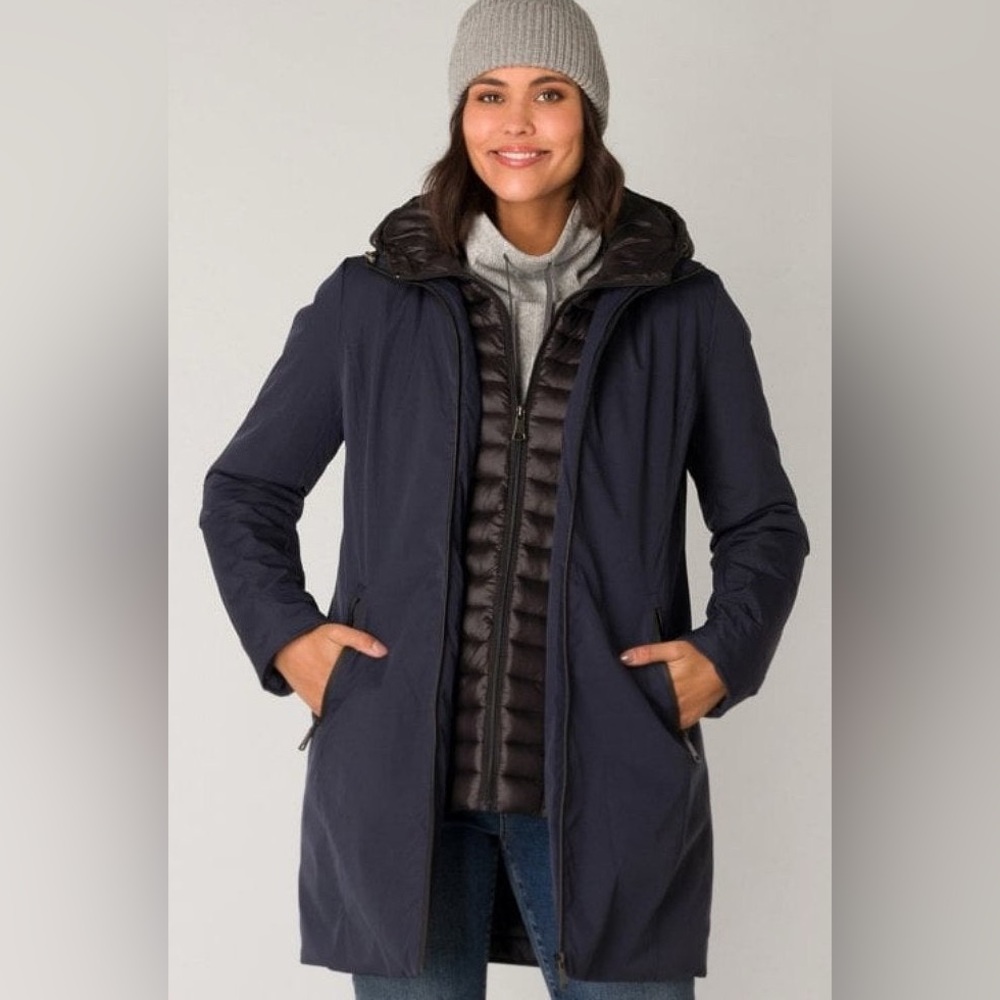 Women's Navy Blue Hooded Jacket